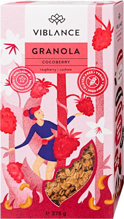 Kókuszos-málnás granola Cocoberry Viblance