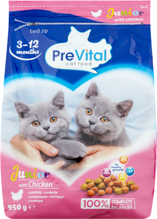 Junior száraz macskaeledel csirkével PreVital