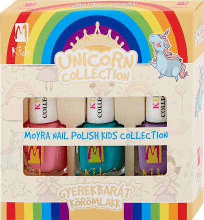 Körömlakk szett, Unicorn Collection, gyerekbarát,  3X7 ML Moyra