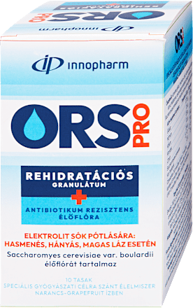 ORS PRO granulátum, elektrolit sók pótlására - hasmenés,hányás,magas láz esetén, narancs-grapefruit íz Innopharm