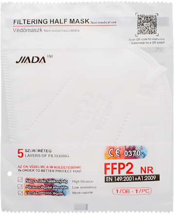 JIADA FFP2 szájmaszk fehér színben JIADA