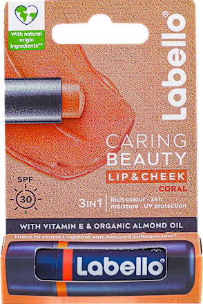 Caring Beauty 3u1 balzam za usne i obraze - Coral SPF 30 Labello