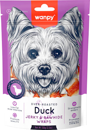 Dopolnilna hrana za pse Duck Jerky & Rawhide Wraps  Wanpy