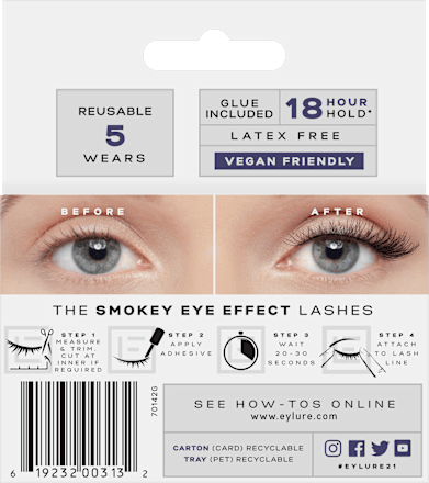 Künstliche Wimpern Smokey Eye Effect 21 (1 Paar) Eylure
