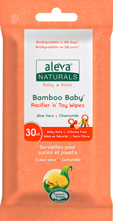 Șervetele umede din fibre de bambus pentru curațat suzete și jucării Aleva Naturals