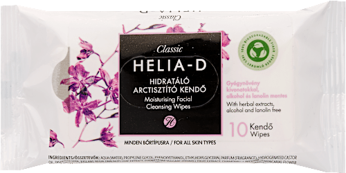 Arctisztító kendő Classic gyógynövénykivonattal, hidratáló, minden bőrtípusra HELIA-D
