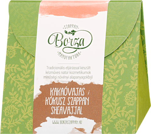 Kakaóvajas kókusz szappan sheavajjal díszdobozban Borza