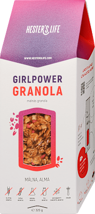 Málnás granola, gluténmentes Hester’s Life
