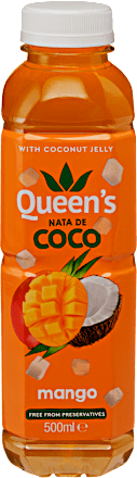 Osvežilna pijača z okusom manga in kokosovimi koščki  Queen's NATA DE COCO