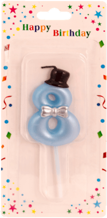 Lumânări aniversare albastră cifra 8 Global Plast