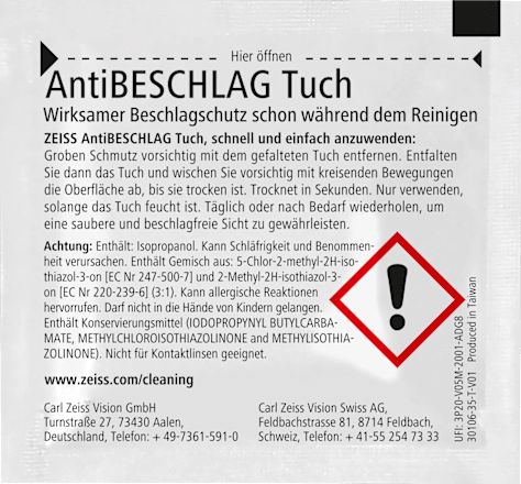 Anti Beschlag Tücher Zeiss