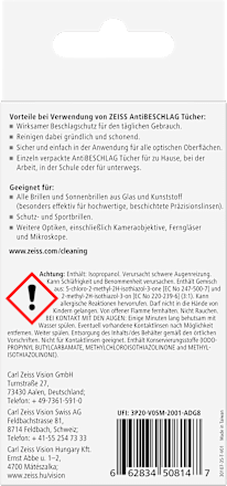 Anti Beschlag Tücher Zeiss