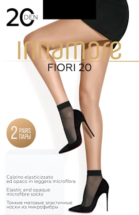 Къси дамски чорапи Fiori 20 DEN, черни Innamore
