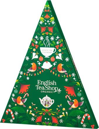 Kalendarz adwentowy zielony trójkąt 25 saszetek 13 smaków English Tea Shop