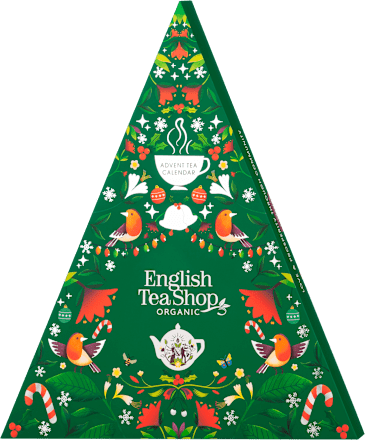 Kalendarz adwentowy zielony trójkąt 25 saszetek 13 smaków English Tea Shop