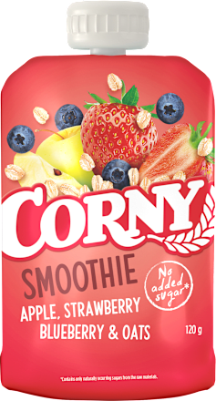 Smoothie jablko, jahoda, borůvka a oves Corny
