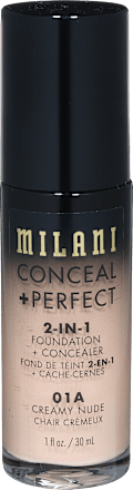 Tekoča podlaga Conceal + Perfect 2v1, 01A Creamy Nude MILANI