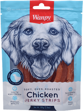 Dopolnilna hrana za pse Chicken Jerky Strips  Wanpy
