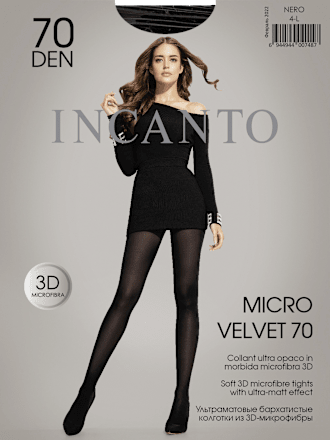 MICRO VELVET 70 DEN crne - veličina 4 INCANTO