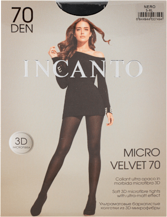 MICRO VELVET 70 DEN crne - veličina 5 INCANTO