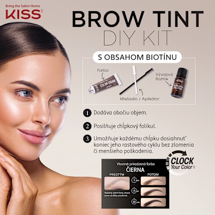 Súprava na farbenie obočia Brow Tint DIY Kit - Black KISS