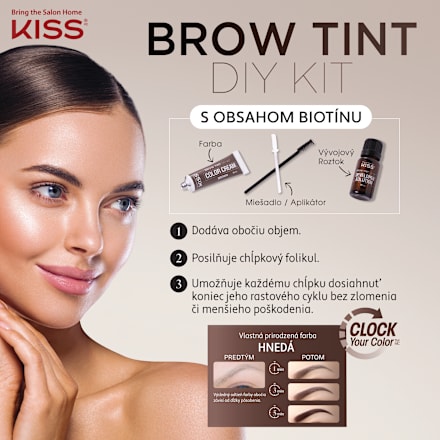 Súprava na farbenie obočia Brow Tint DIY Kit - Brown KISS