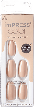 Umelé nechty imPRESS Color Coffin - Latte KISS