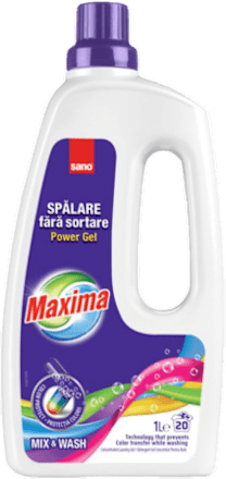 Detergent de rufe lichid Mix&Wash, 20 spălări sano Maxima