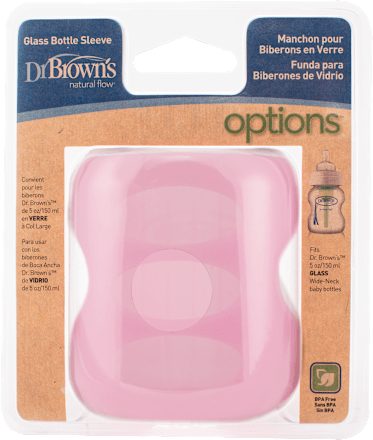 Ochranný silikónový obal na dojčenskú fľašu Options, ružový Dr. Brown´s