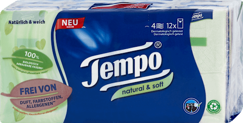 Taschentücher natural & soft Tempo