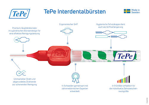 Interdentalbürsten rot 0,5 mm ISO 2 TePe