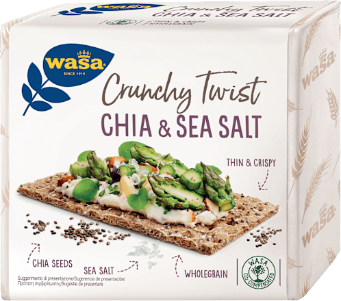 Integralni hrskavi kruh Chia & Sea Salt wasa