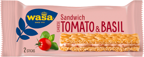 sandwich s příchutí rajčete a  bazalky wasa