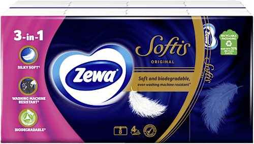 Softis papirnate maramice, 4-slojne, Neutral, 8 x 9 kom Zewa