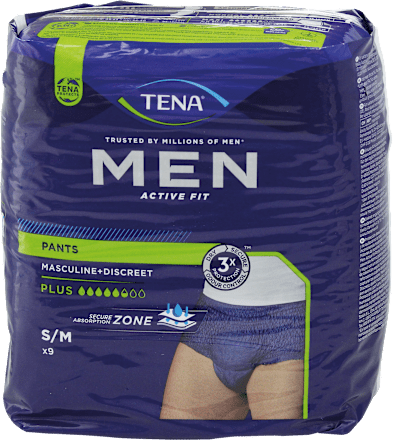 Pants MEN ACTIVE FIT Plus taglia S/M TENA