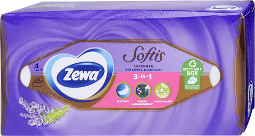 Papír zsebkendő dobozos Softis, Lavender, 4 rétegű ZEWA