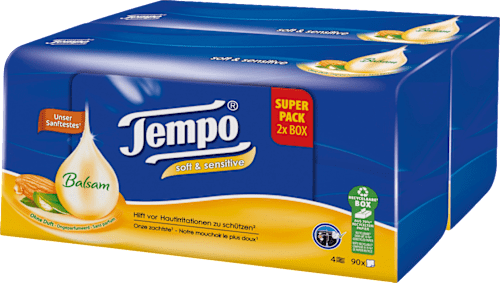 Taschentücher Duo Box soft & sensitive (2x90 St) Tempo