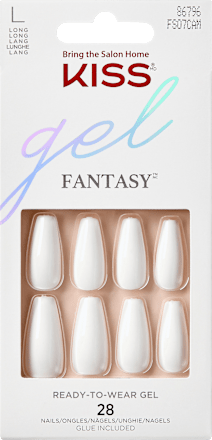 Umetni nohti Gel Fantasy Collection - L (dolgi), Beli KISS