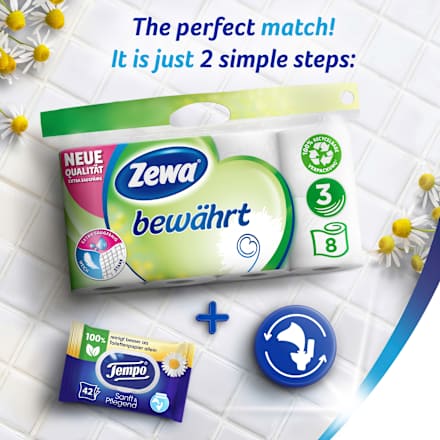 Toilettenpapier bewährt 3-lagig (16 x 150 Blatt) Zewa