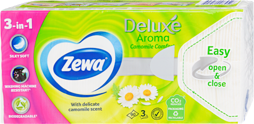 Papír zsebkendő Deluxe, Camomile Comfort,  3 rétegű ZEWA