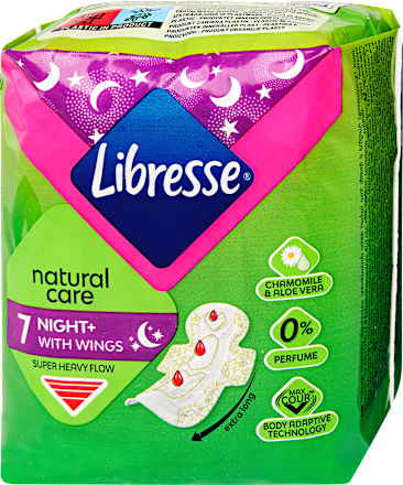 natural care maxi night higijenski ulošci s krilcima Libresse