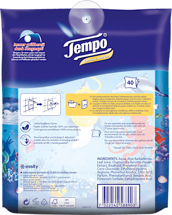 Feuchtes Toilettenpapier Sanft & Sensitiv Komfortbeutel Tempo