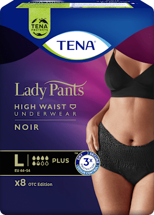 Lady pants visoki struk gaćice, crna - vel. L TENA