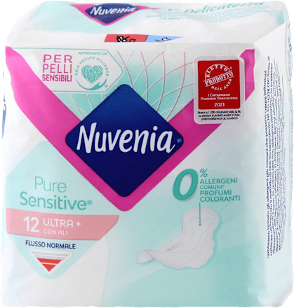 Assorbenti Pure Sensitive ultra + con ali Nuvenia