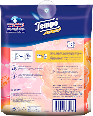 Feuchtes Toilettenpapier Sanft & Sensitiv Komfortbeutel Tempo