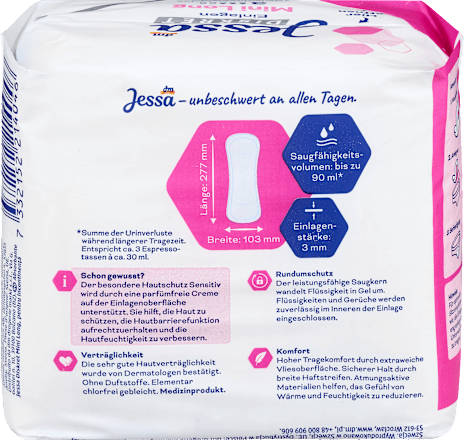 Hygienické inkontinenčné vložky Mini Long Jessa DISKRET