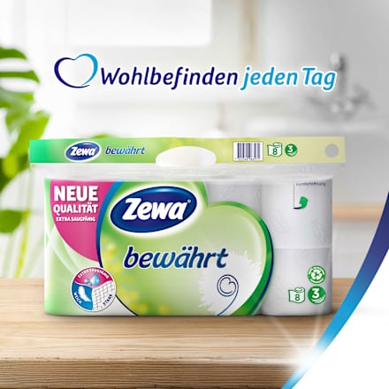 Toilettenpapier bewährt 3-lagig (16 x 150 Blatt) Zewa