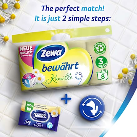 Toilettenpapier bewährt Kamille 3-lagig (16 x 150 Blatt) Zewa