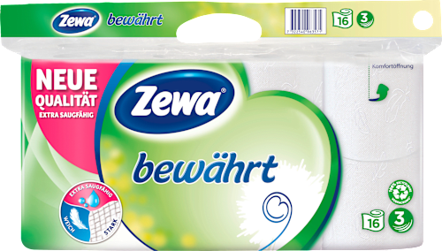 Toilettenpapier bewährt 3-lagig (16 x 150 Blatt) Zewa