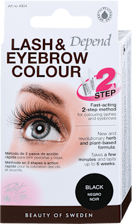 Barva za obrvi in trepalnice. črna DEPEND